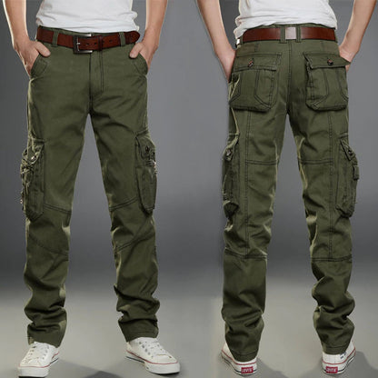 Durable men's cargo pants – tapered fit, cotton blend, for outdoor adventures 0