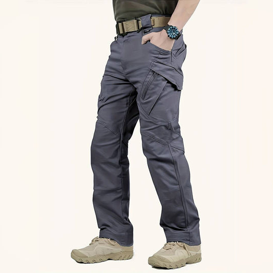 Durable men's cargo summer pants – relaxed fit, high-quality polyester, for outdoor activities 0