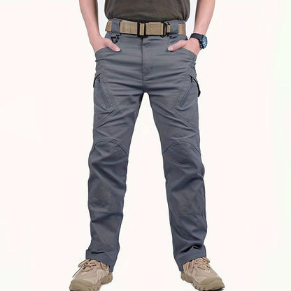Durable men's cargo summer pants – relaxed fit, high-quality polyester, for outdoor activities 1