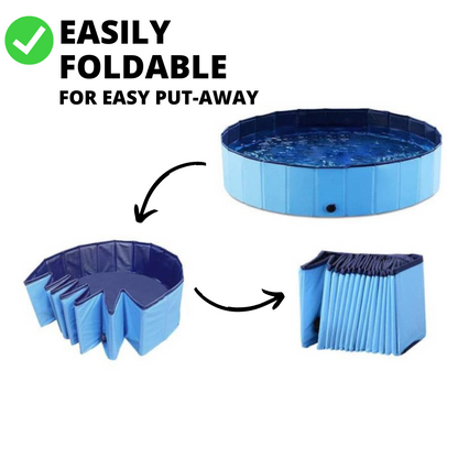 Pop-Up Dog Pool Pieghevole - Bagno e Piscina all'Aperto per Animali Domestici, Estate 2025 Facile Installazione, Scarico Laterale, Rivestimento Durevole