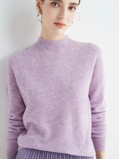 Soft Classic Women’s Pullover - Mock Neck, Wool, Work