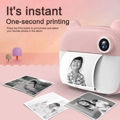 Kid Instant Print Camera - Fun Photography for Kids, Lightweight, Easy to Use, Black & White Prints