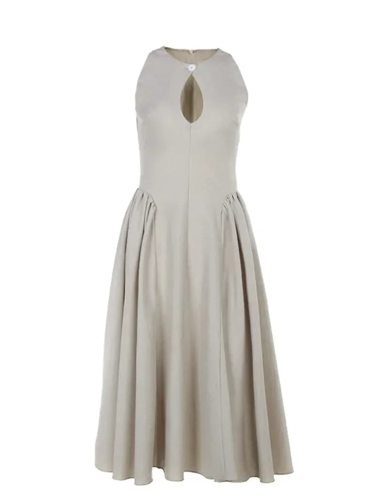 Elegant A-Line Sleeveless Women's Dress with Hollow Out Design for Summer and Formal Occasions 5