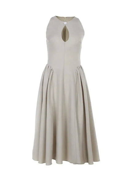 Elegant A-Line Sleeveless Women's Dress with Hollow Out Design for Summer and Formal Occasions 5