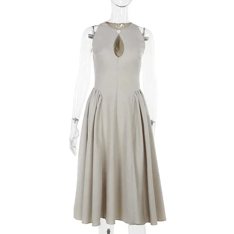 Elegant A-Line Sleeveless Women's Dress with Hollow Out Design for Summer and Formal Occasions 6
