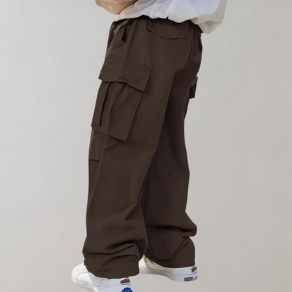 Flexible men's cargo pants – straight leg design, breathable fabric, for summer activities 4