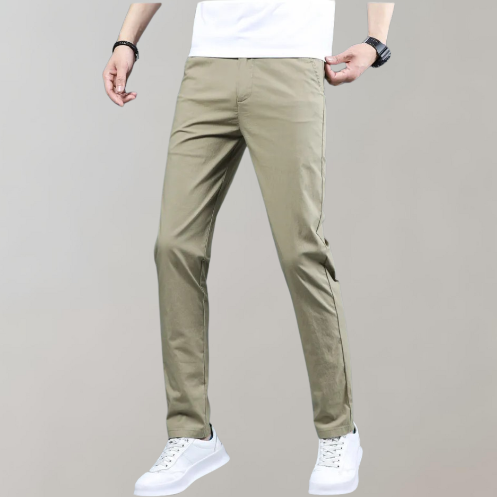Flexible men's khaki pants – stretch fit, breathable cotton, for casual outings 1