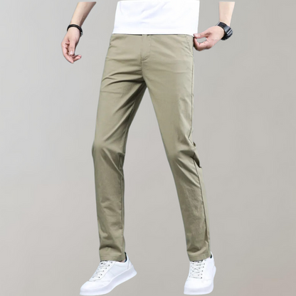 Flexible men's khaki pants – stretch fit, breathable cotton, for casual outings 1