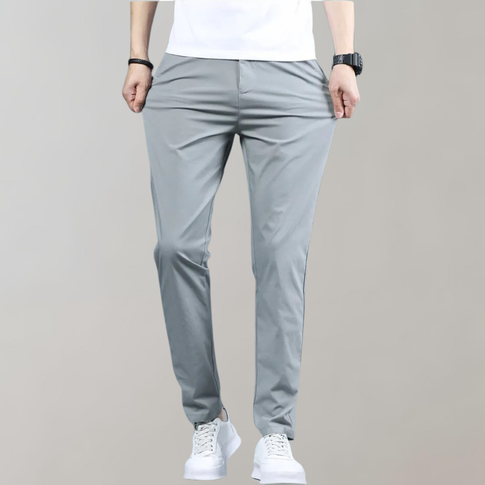 Flexible men's khaki pants – stretch fit, breathable cotton, for casual outings 9