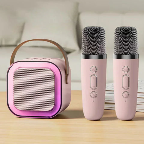 Draagbare Bluetooth-karaokemachine met draadloze microfoons - Leuk familiezangcadeau