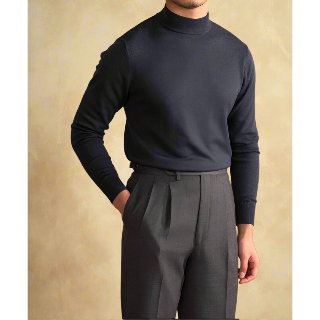 Soft Classic Men's Turtleneck Sweater - Fitted, Wool, Work