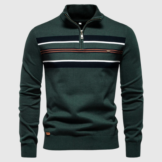 Fitted Classic Men's Half Zip Sweater - Slim Knit, Everyday