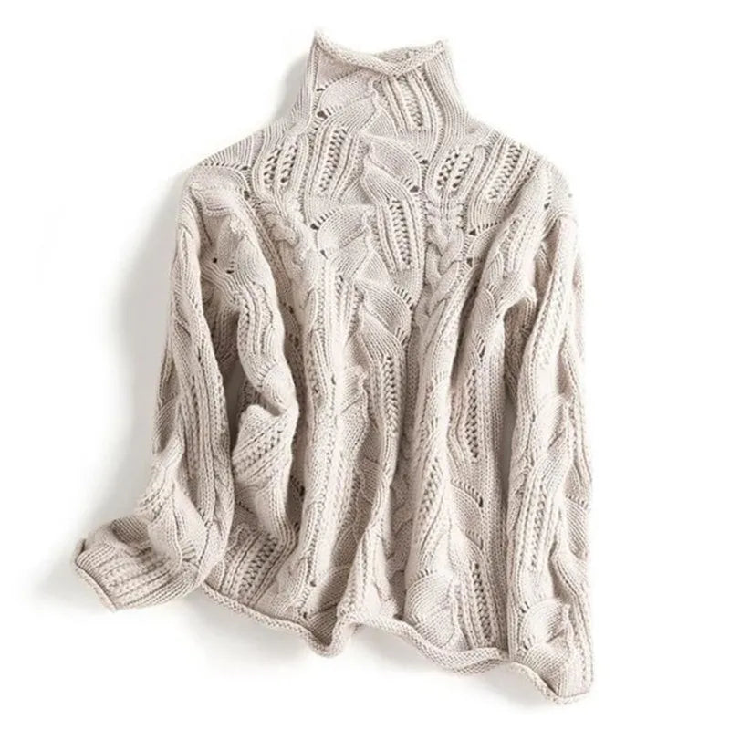 Soft Women’s Cashmere Sweater - Cable Knit, Cashmere, Casual