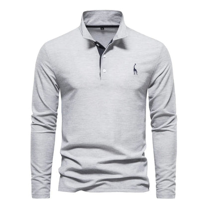 Soft Classic Mens Long Sleeve Polo - Collared Cotton Casual