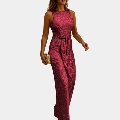 Glamorous women's sequin jumpsuit – fitted design, comfortable fabric, for weddings and parties 0