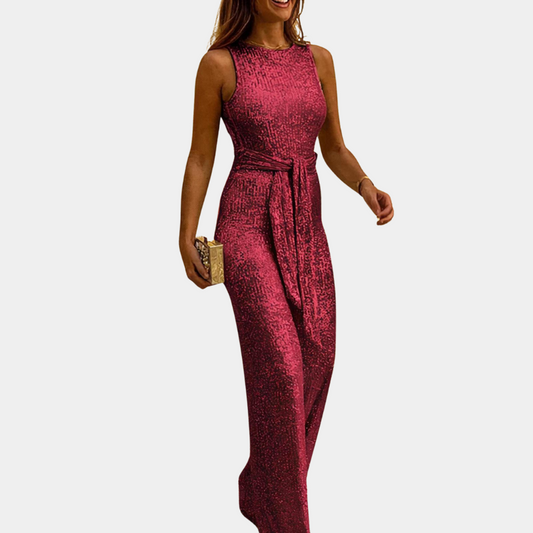 Glamorous women's sequin jumpsuit – fitted design, comfortable fabric, for weddings and parties 0