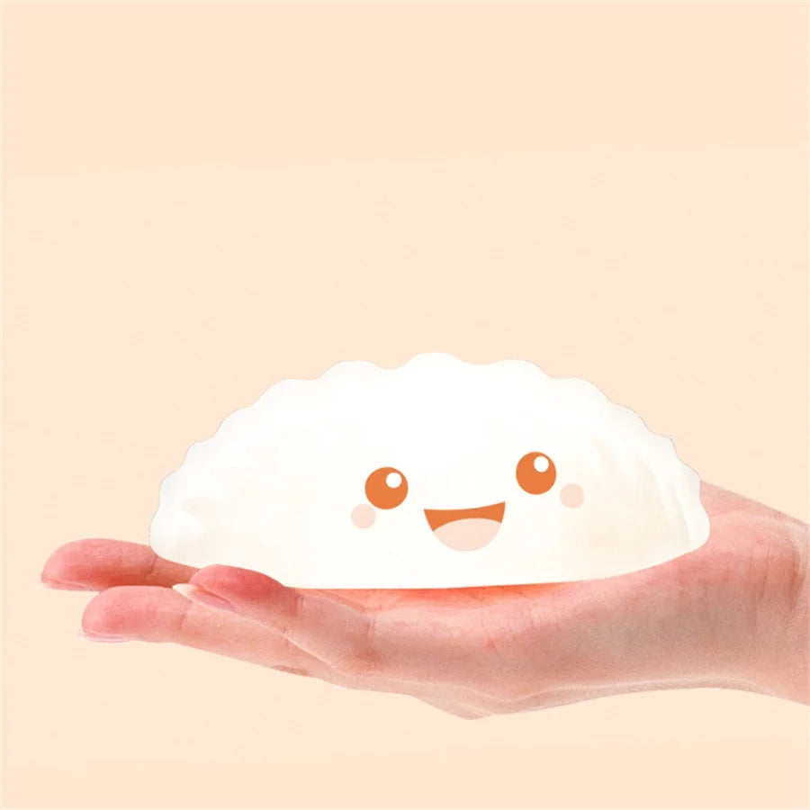 Natlampe Genopladelig LED Kanin Dumpling Tegneserie Sengebordslampe Efterår 2025 Børneværelse Blød Søvn Gave