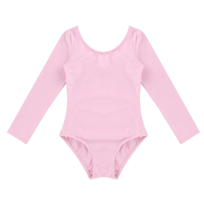 Soft, Durable Girls' Leotard - Long Sleeve, Polyamide, Elastane, Polyester, Dance Class