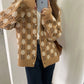 Cozy Knitted Autumn Cardigan for Women - Sweet Preppy Style, Loose Fit Knitwear for Holidays, Cute Thickened Sweater Coat