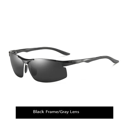 Solbriller fotokromatiske polariserte UV400 kantløse kjørebriller, dag- og nattsyn, lett ramme VT2173