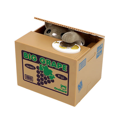 Automated Cat Coin Bank - Plastic Saving Money Box for Kids, Creative Piggy Bank Toy Gift