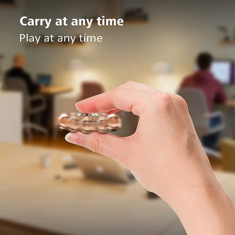 Magnetic Metal Gyroscope Fidget Toy Chrome Stress Reliever