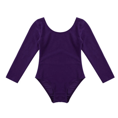 Soft, Durable Girls' Leotard - Long Sleeve, Polyamide, Elastane, Polyester, Dance Class