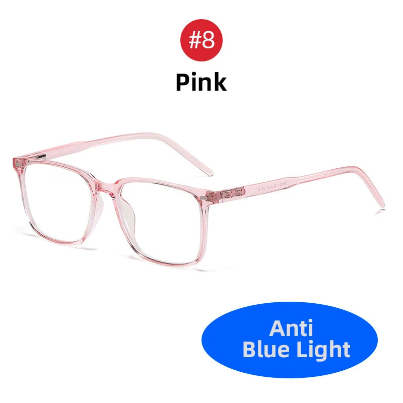Blue Light Blocking Glasses – Square Frame TR90 Lightweight Eyewear, Back to School 2026 Trend, Anti Blue Light for Computer Use