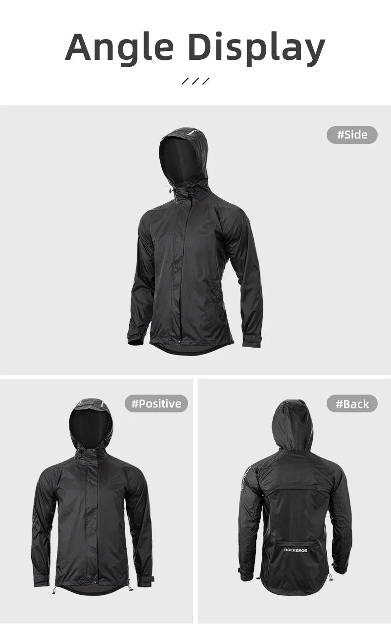 Chaqueta impermeable para ciclismo de hombre - con capucha, nylon, para lluvia