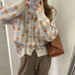 Cozy Knitted Autumn Cardigan for Women - Sweet Preppy Style, Loose Fit Knitwear for Holidays, Cute Thickened Sweater Coat