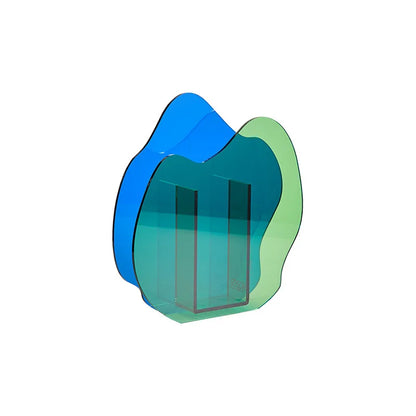 Jarrón acrílico tamaño M jarrón geométrico de mesa otoño 2025 reflejo de luz solar arcoíris decoración de escritorio para el hogar regalo