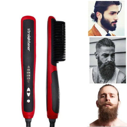 Beard Straightener Portable Comb with LED Display, Ceramic Heating, Anti-Static, Anti-Scald