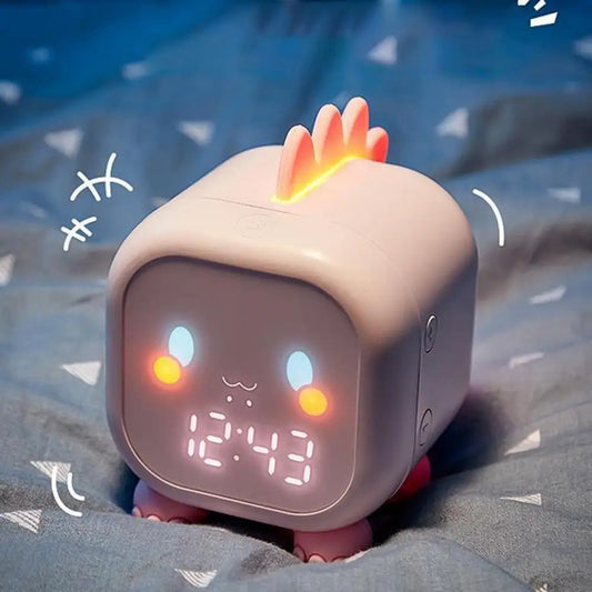 Kids Alarm Clock Dinosaur LED Clock With Temperature Display Voice Control Sleep Trainer Back to School 2025 Cute Gift