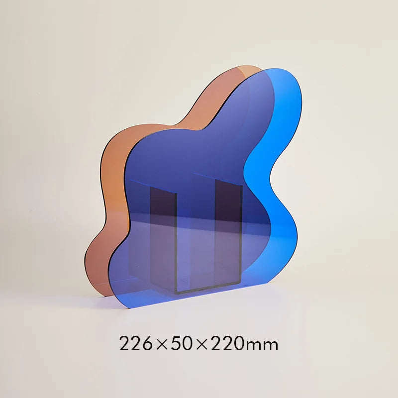 Jarrón acrílico tamaño M jarrón geométrico de mesa otoño 2025 reflejo de luz solar arcoíris decoración de escritorio para el hogar regalo