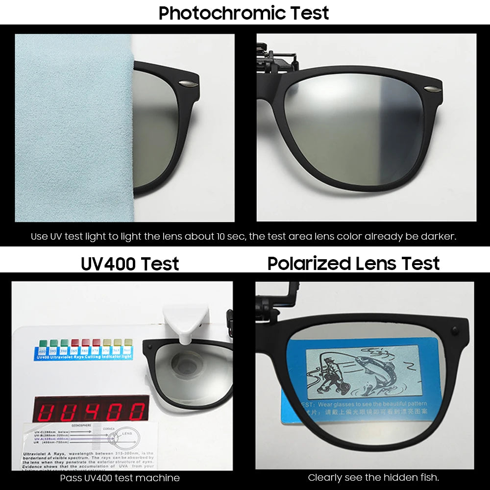Photochromic Sunglasses Flip-Up Clip-On Polarized Lenses for Driving Summer 2026 Trend Gift Idea