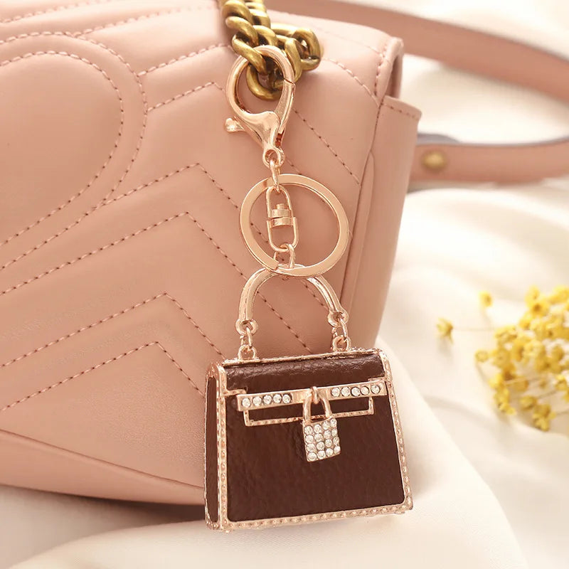 1+1 Free Birkin Inspired Mini Hand Bag - Creative Leather Bag Charm Keychain Ornament