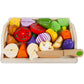 Montessori Wooden Fruits & Vegetables Cutting Set - Eco-Friendly Pretend Play Kitchen Toys for Kids