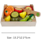 Montessori Wooden Fruits & Vegetables Cutting Set - Eco-Friendly Pretend Play Kitchen Toys for Kids