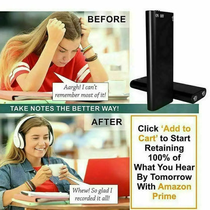 Sprachrekorder Ultra Dünn Mini Digital Diktiergerät Kompakt