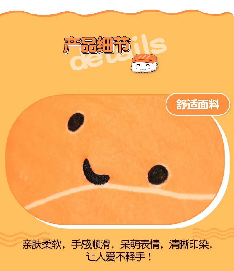 Coussin en peluche saumon Coussin alimentaire réaliste Cadeau confortable