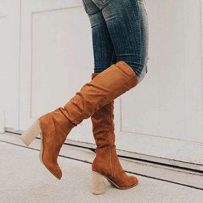 Supportive Women’s Knee Boots - Suede Slouchy, Everyday