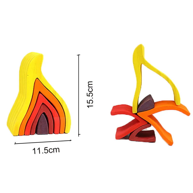Wooden Rainbow Blocks Montessori Stacking Toys Wood Building Blocks Back to School 2025 Educational STEM Gift