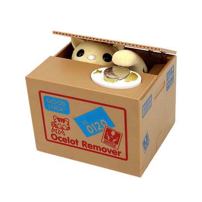 Automated Cat Coin Bank - Plastic Saving Money Box for Kids, Creative Piggy Bank Toy Gift