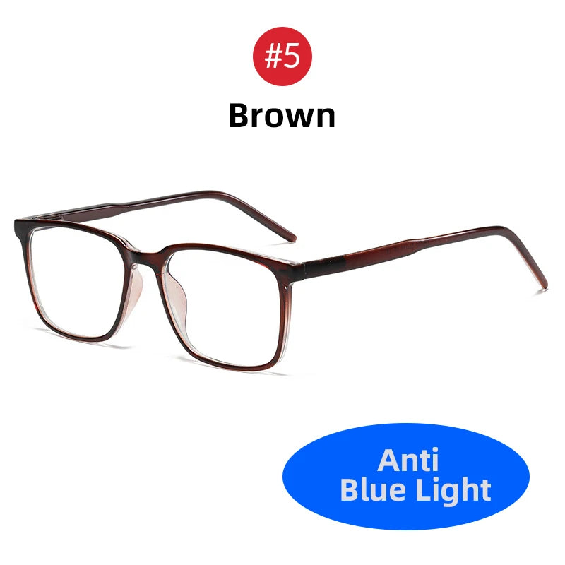 Blue Light Blocking Glasses – Square Frame TR90 Lightweight Eyewear, Back to School 2026 Trend, Anti Blue Light for Computer Use