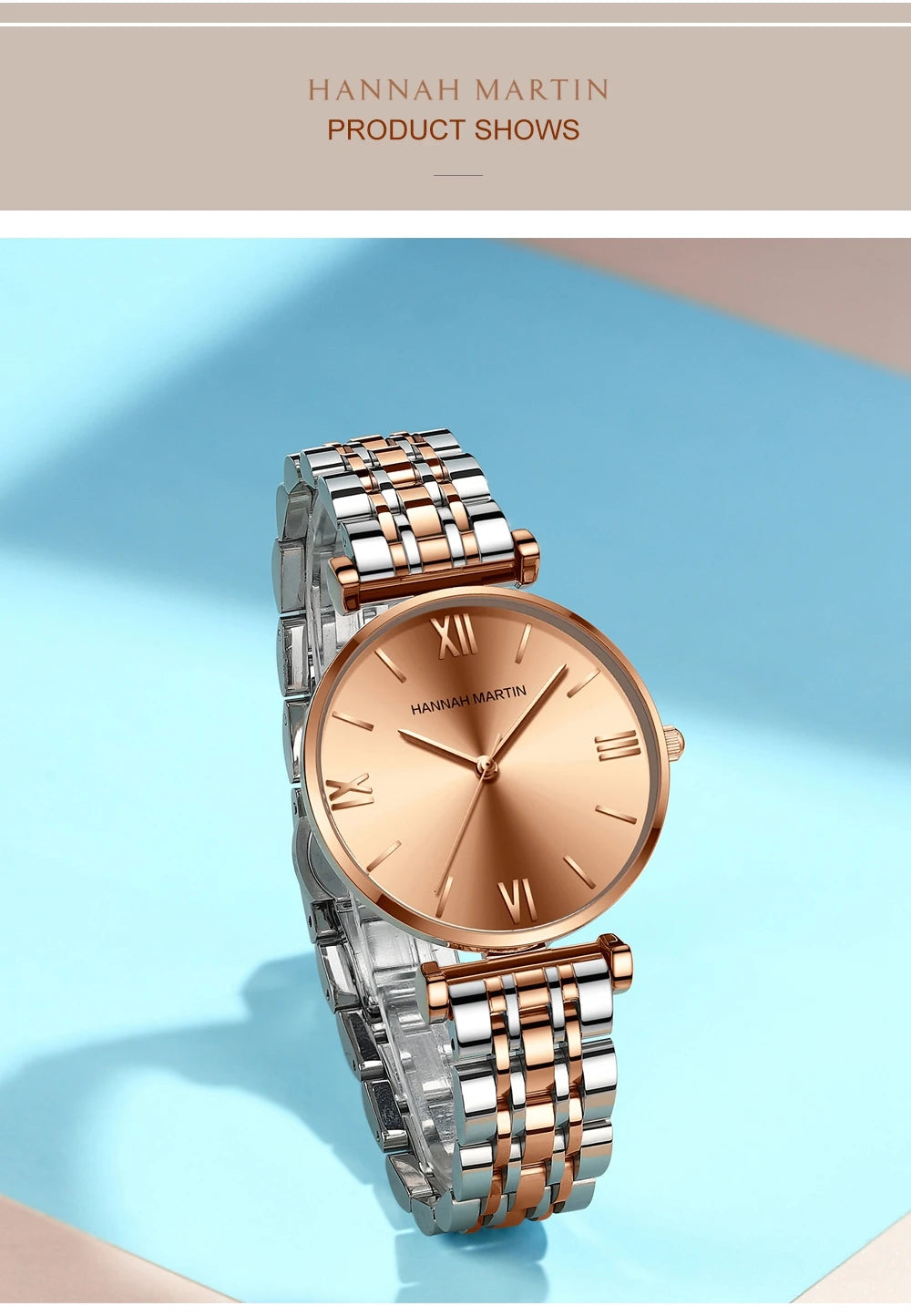 Timeless women's rose gold quartz wristwatch - stainless steel water-resistant minimalist round dial