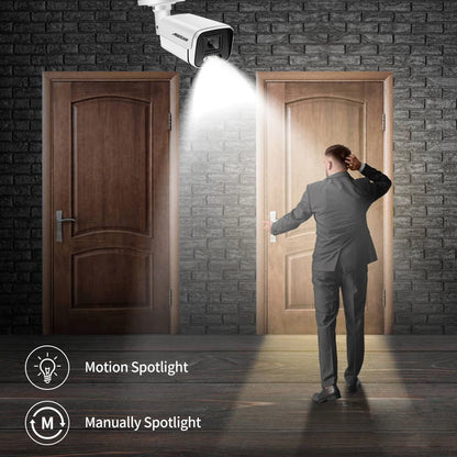 Cámara IP Bala PoE 4K H265 Exterior Visión Nocturna a Color