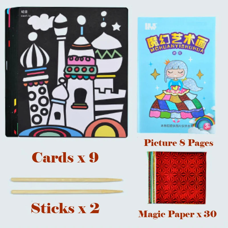 Creative DIY Magic Transfer Painting Craft Kit for Kids - Educational Arts & Crafts Learning Toy, Cartoon Drawing Fun  20x17cm (7.8x6.6 inch)