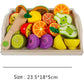 Montessori Wooden Fruits & Vegetables Cutting Set - Eco-Friendly Pretend Play Kitchen Toys for Kids