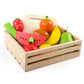 Montessori Wooden Fruits & Vegetables Cutting Set - Eco-Friendly Pretend Play Kitchen Toys for Kids