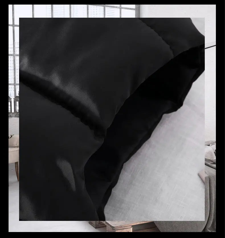 Warm Slim Men’s Puffer Vest - Stand Collar, Polyester, Casual